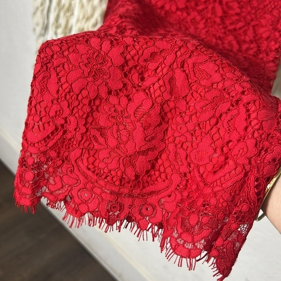 J. Crew Red Lace Pull on Trouser size 00/24 - Picture 4 of 13